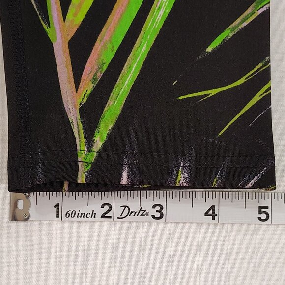 BSP Tropical Palm Print Leggings Womens XL Black Green High-Waisted Pockets - Picture 13 of 14